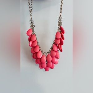 Pink and silver bubble tiered necklace